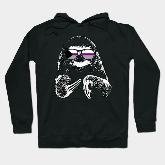 Pride Sloth Demisexual Pride Flag Sunglasses Hoodie by wheedesign